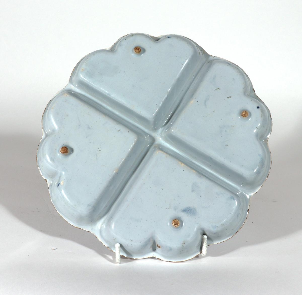 English Delftware Blue & White Sweetmeat Dish, London, Possibly Lambeth High Street, William Griffith's pottery. Circa 1750-60