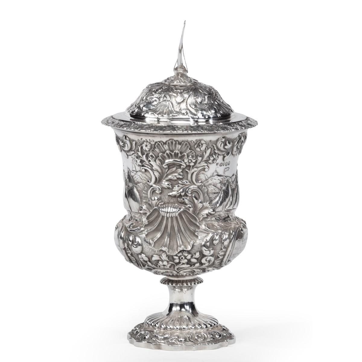 A silver and silver-gilt sailing regatta trophy by Samuel Hayne and Dudley Cater, 1838