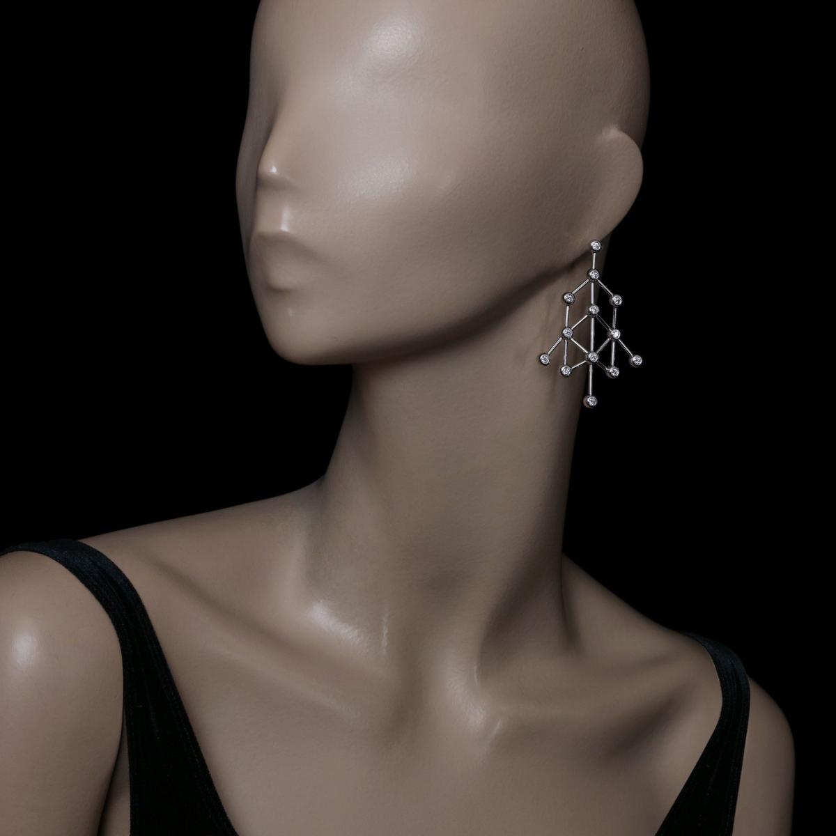 diamond-set Covalent drop earrings by Amy Burton