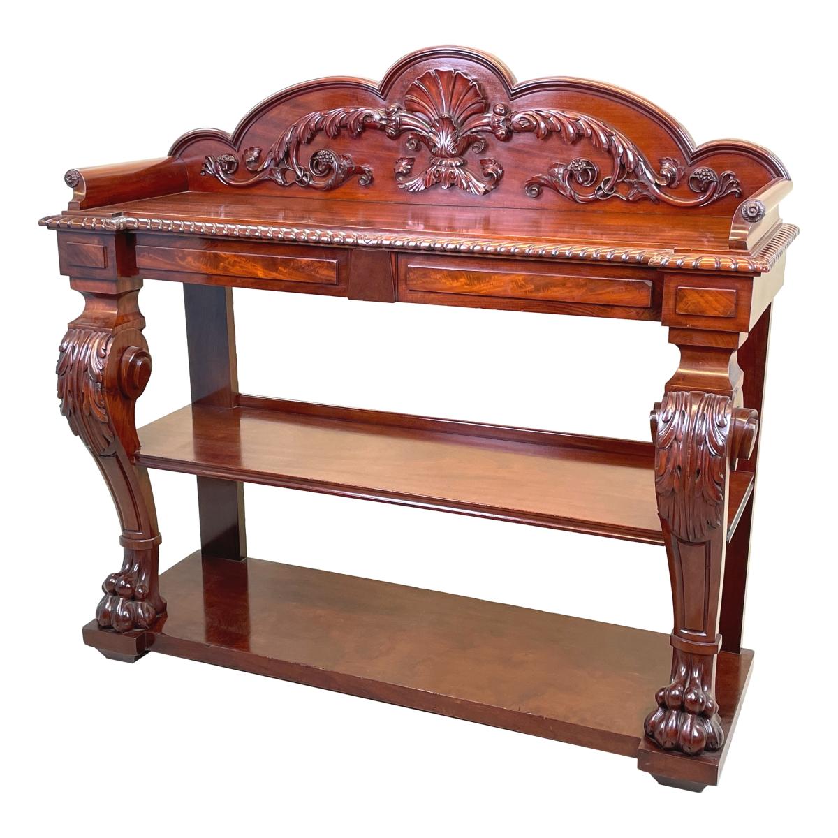 Mahogany 19th Century Carved Buffet