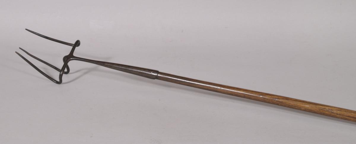 Antique Treen 18th Century Ash Long Handled Flesh Fork | BADA