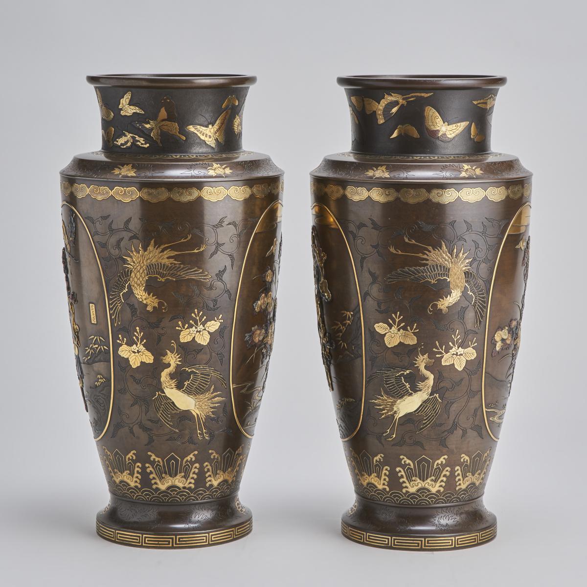 Late 19th Century Japanese Bronze vases