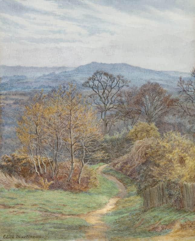 Edith Martineau, A.R.W.S. (1842-1909), The path through the trees