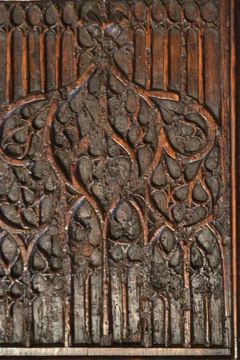 A pair of early 16th century oak tracery panels