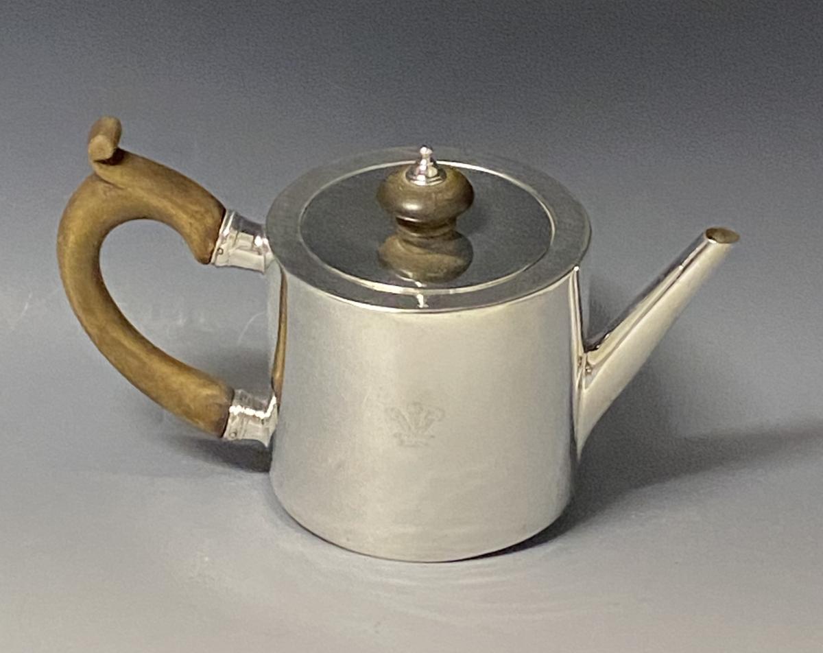 George III Silver Drum Shape Teapot 1775 Aldridge & Green | BADA