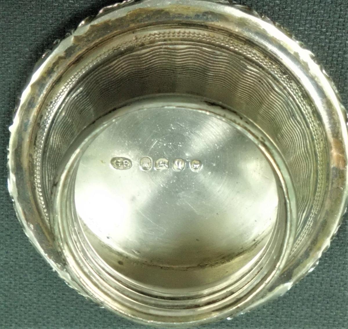 pillar cut perfume bottle with heavy silver mounts, George Smith, London 1831