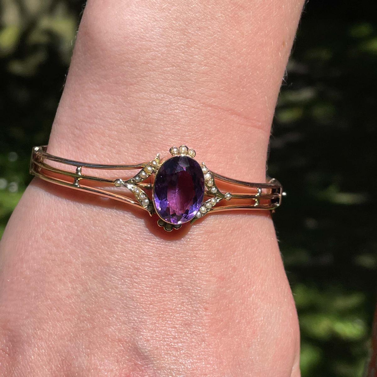 Victorian Amethyst Bangle circa 1900