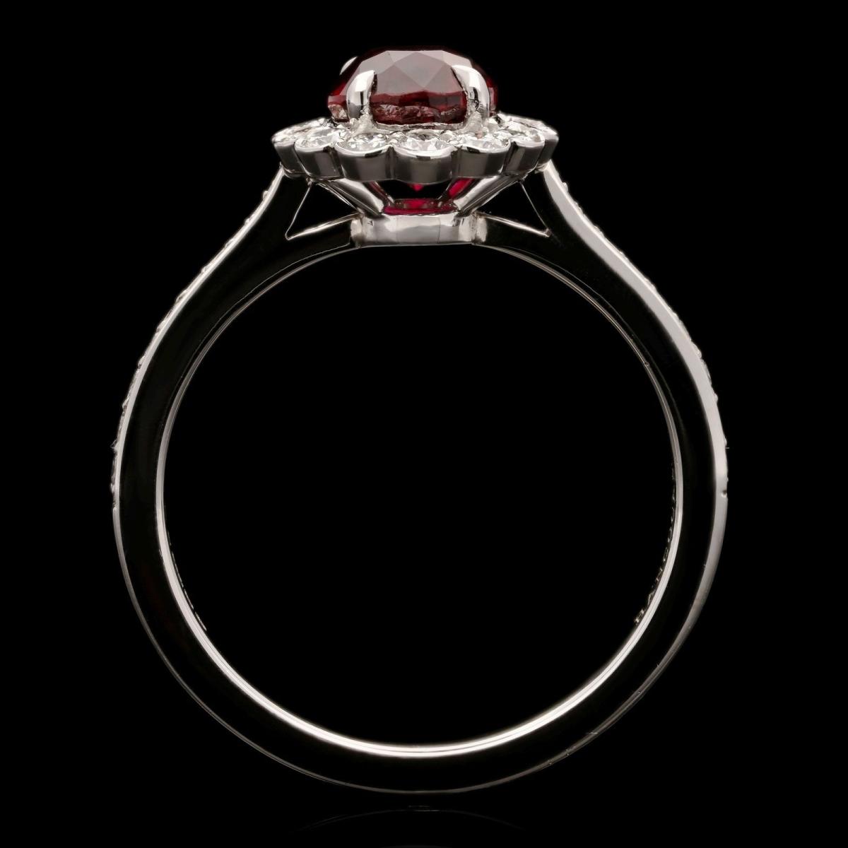Hancocks Classic 1.57ct Oval Ruby And Round Brilliant Diamond Cluster Ring