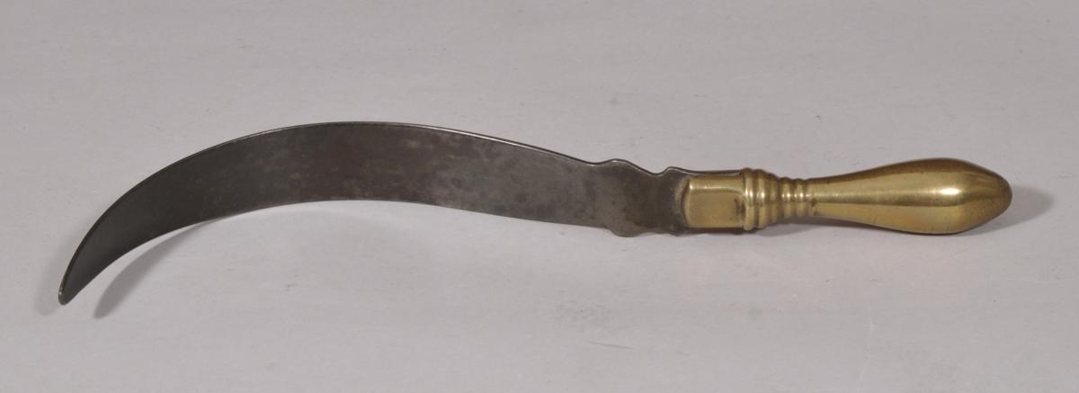 S/5172 Antique 18th Century Brass and Steel Potato Rake