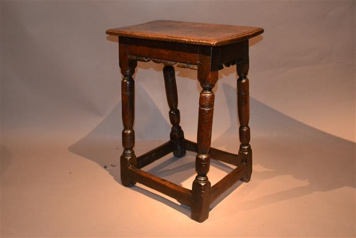 An early Charles I oak joint stool