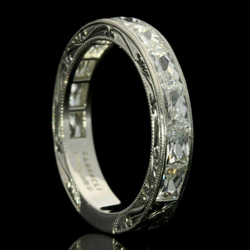 French-cut diamond and platinum eternity ring