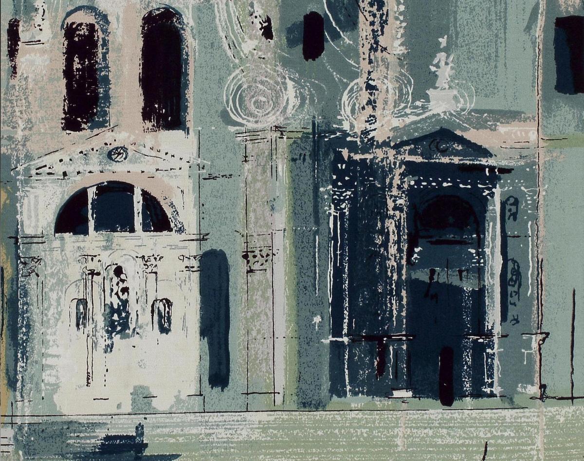 John Piper, Chiesa Della Salute, Venice, Screenprinted Fabric
