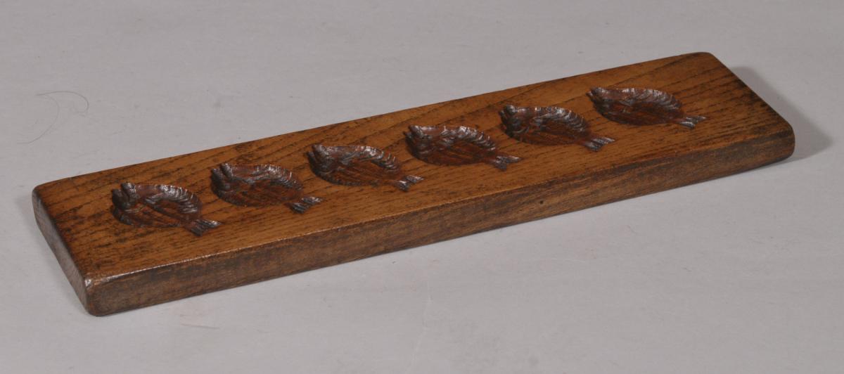 S/5225 Antique Treen 19th Century Ash Chocolate Mould