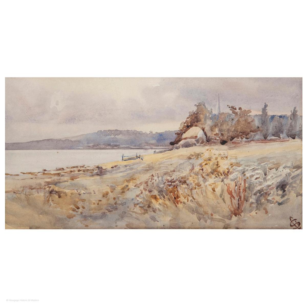 19th Century coastal landscape water colour