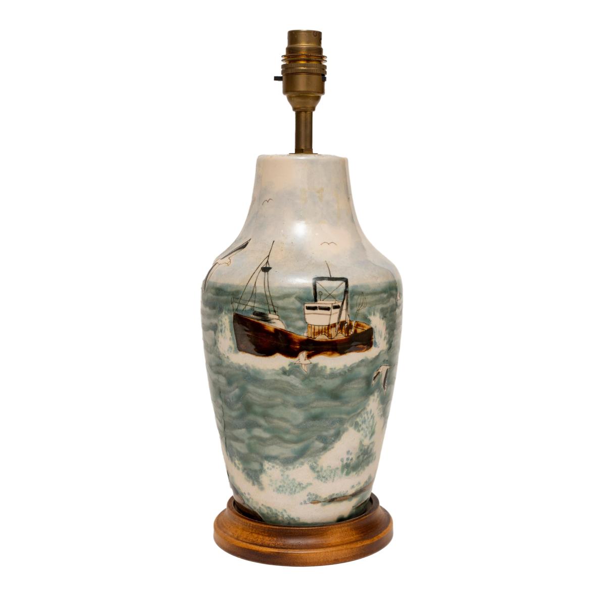 Vintage Cobridge Stoneware Trawler Table Lamp