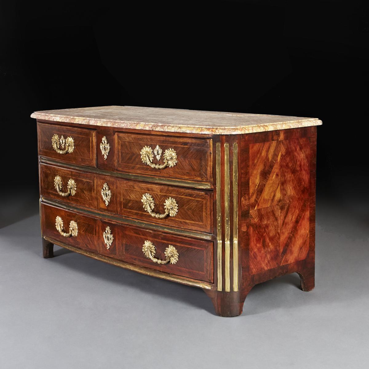 18th Century Marquetry Commode Stamped by Louis-Simon Painsun