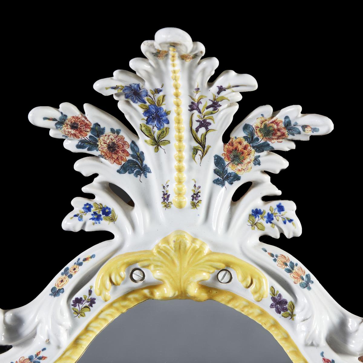 19th Century Italian Faience Mirror