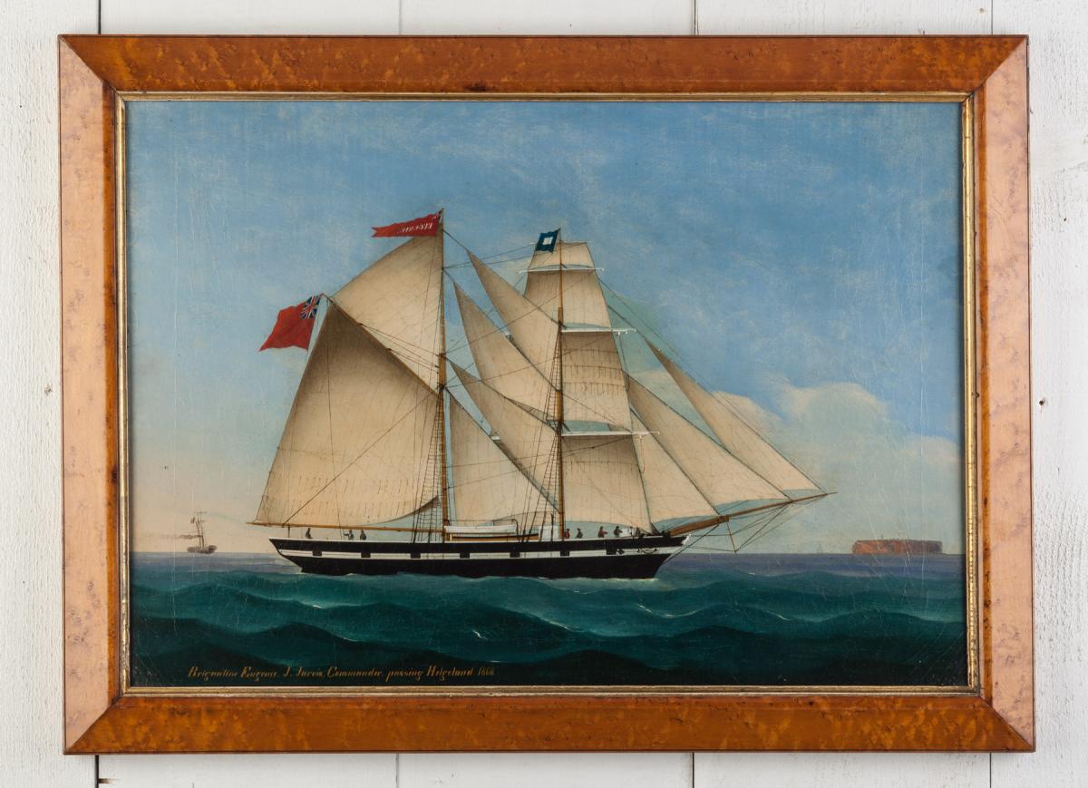 A pair of paintings of The Brigantine Eugenie 