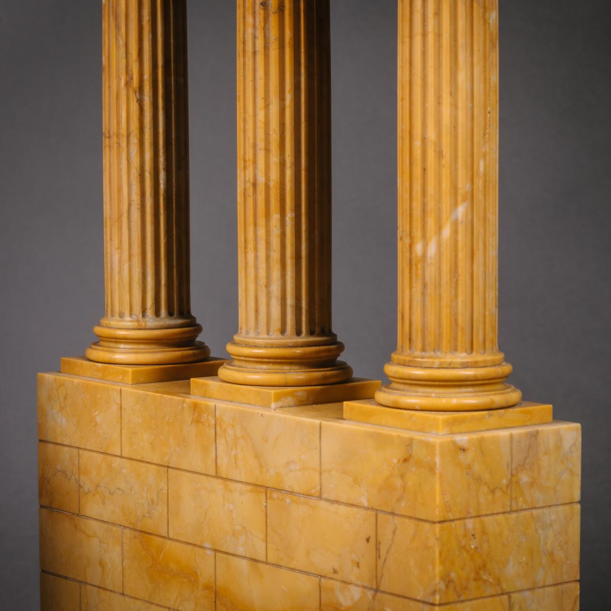 Three Sienna Marble Models of Ruins from the Roman Forum, Attributed to Benedetto Boschetti