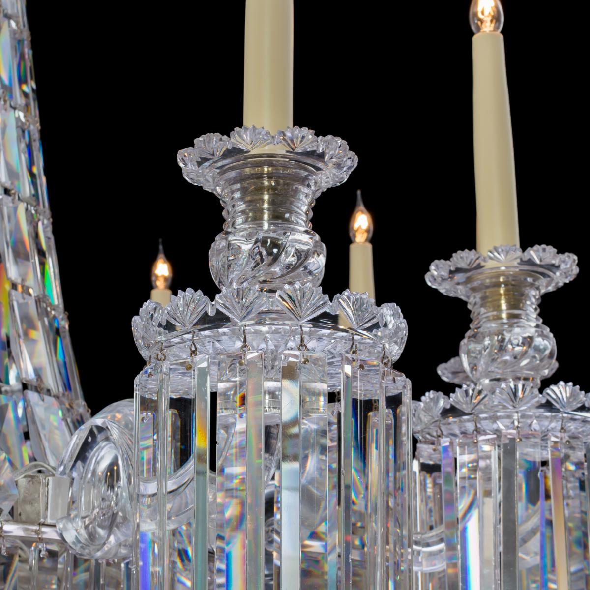 William IV Cut-Glass Twelve-Light Chandelier