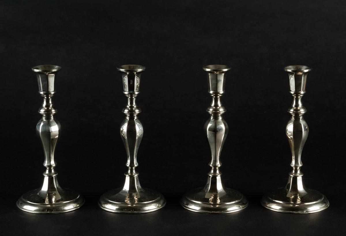 Set of Four Seamed Candlesticks