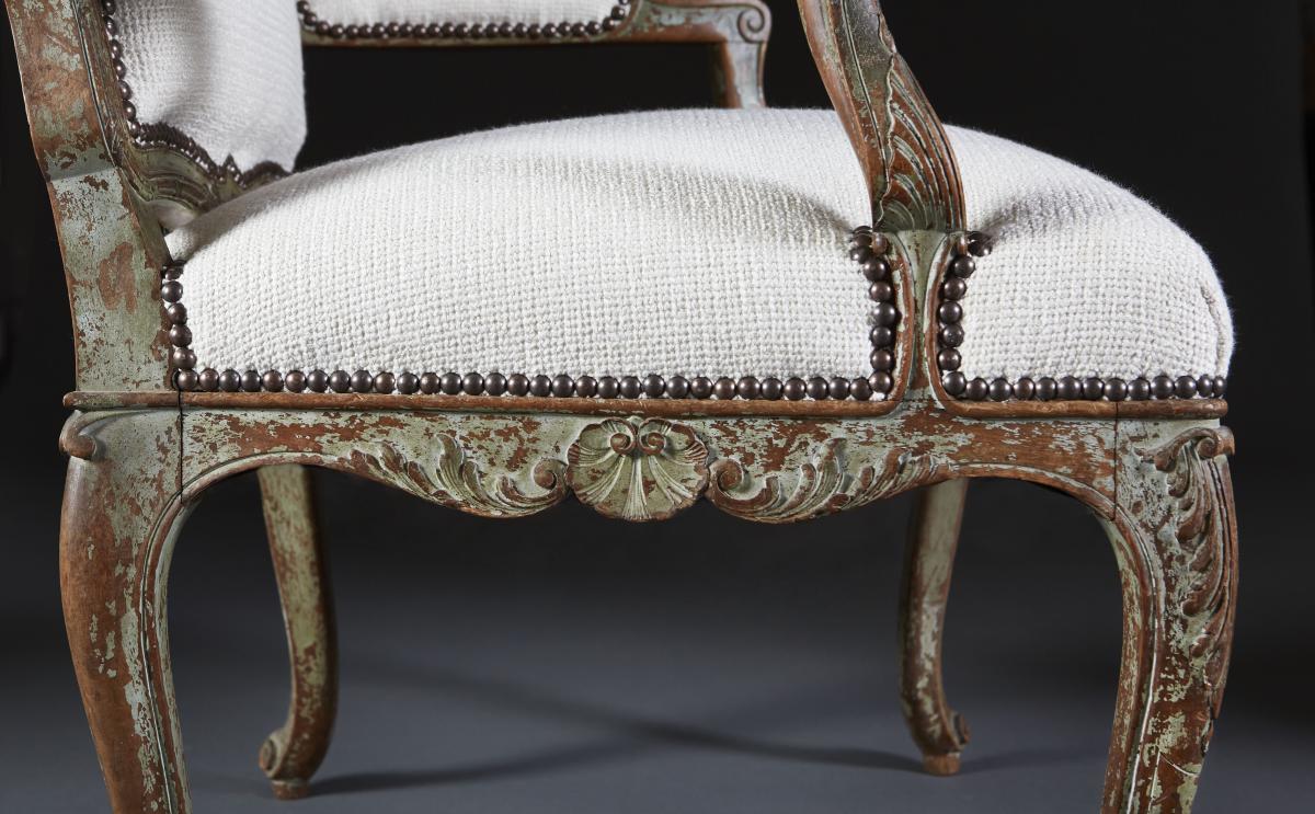 19th Century Painted Fauteuil