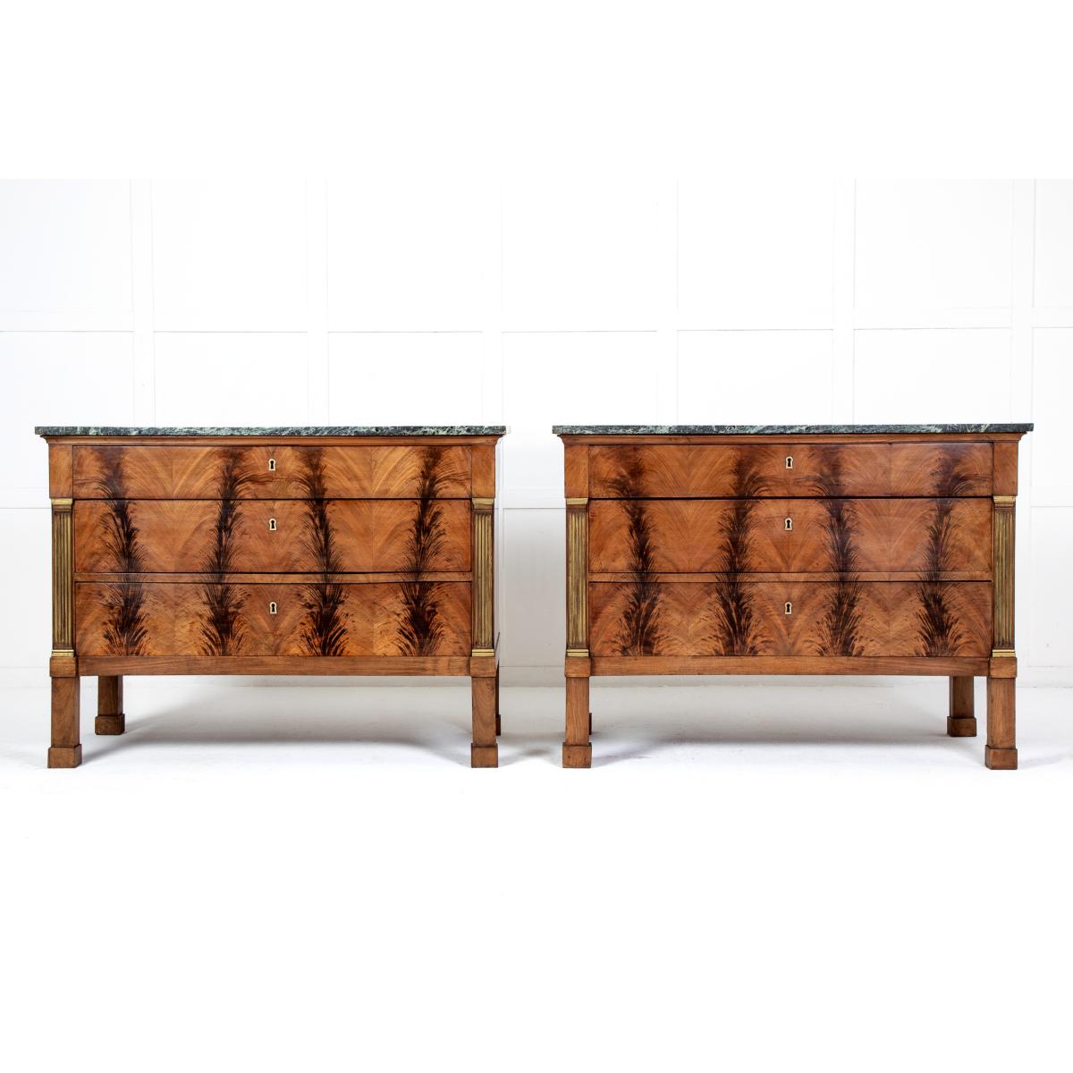 Pair of Late 18th Century Walnut Commodes
