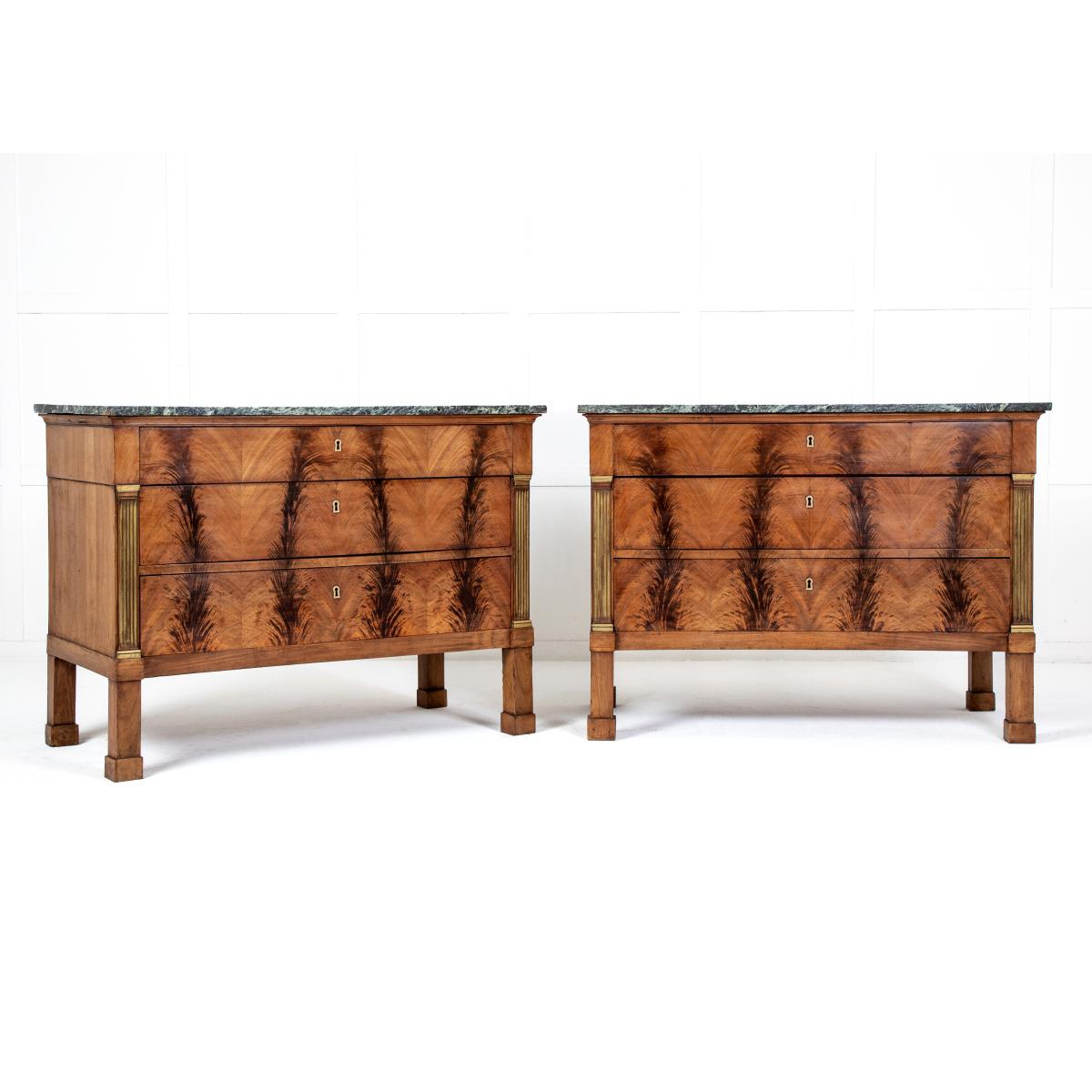 Pair of Late 18th Century Walnut Commodes