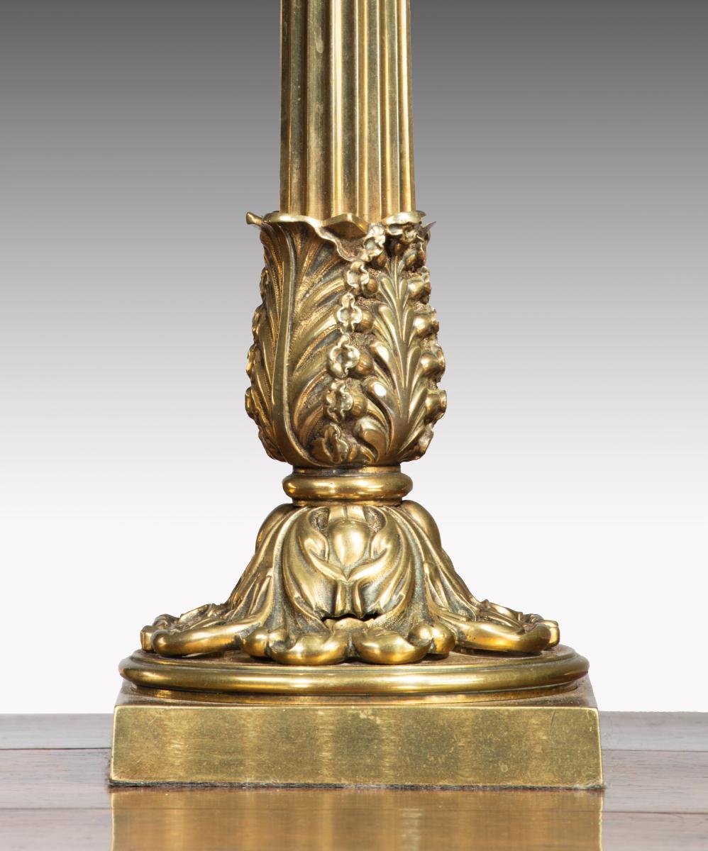 Regency brass Neoclassical table lamp