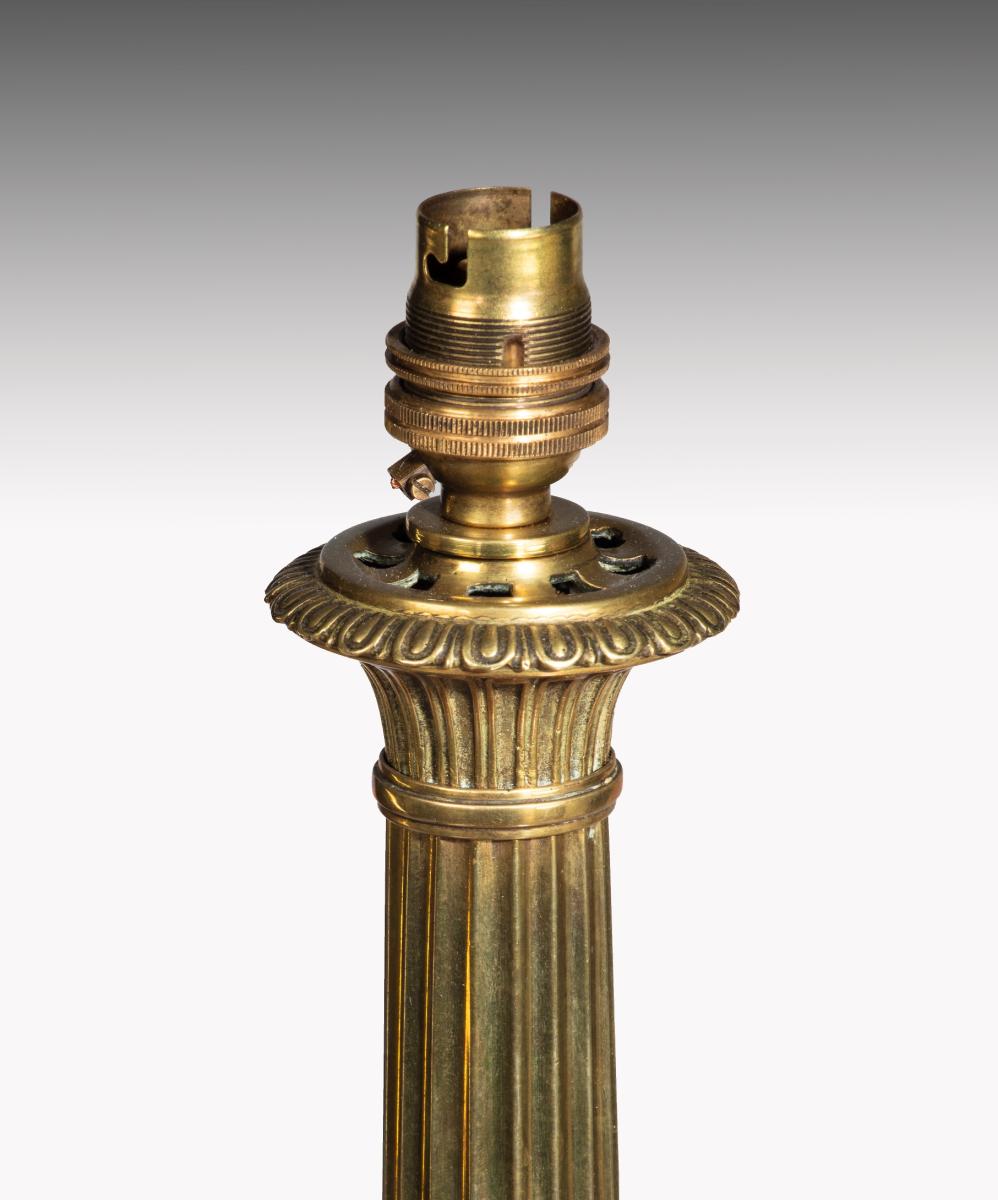 Regency brass Neoclassical table lamp
