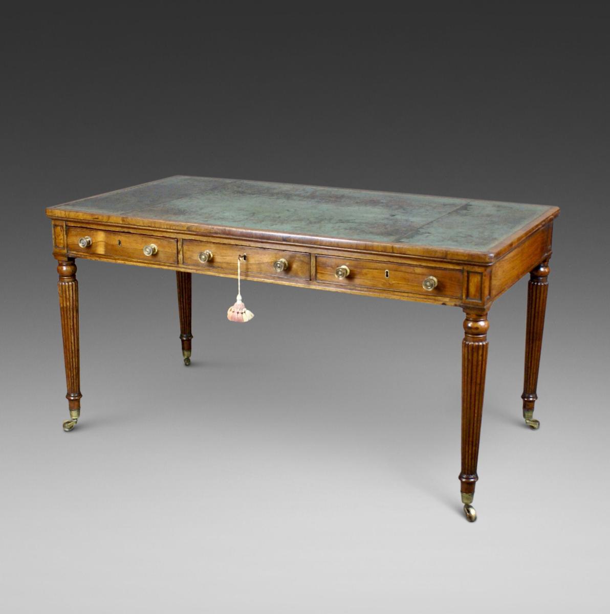 George III Regency period rosewood writing/ library table