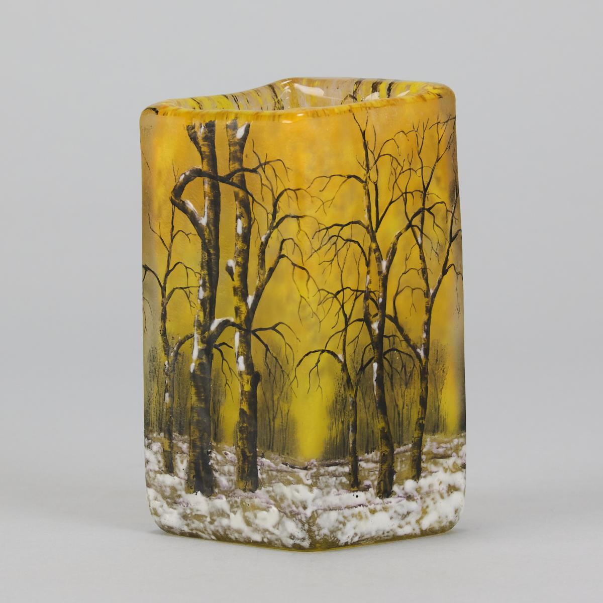 Early 20th Century Vase Entitled "Winter Vase" by Daum Frères, Circa 1900