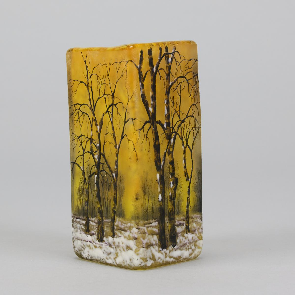 Early 20th Century Vase Entitled "Winter Vase" by Daum Frère, Circa 1900