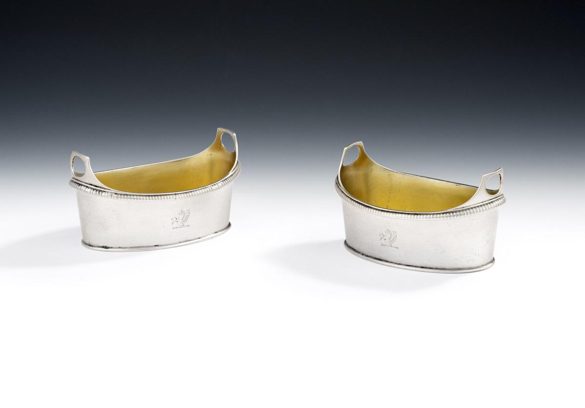An unusual pair of George III Tub Salt Cellars made in London in 1804 by Richard Cooke