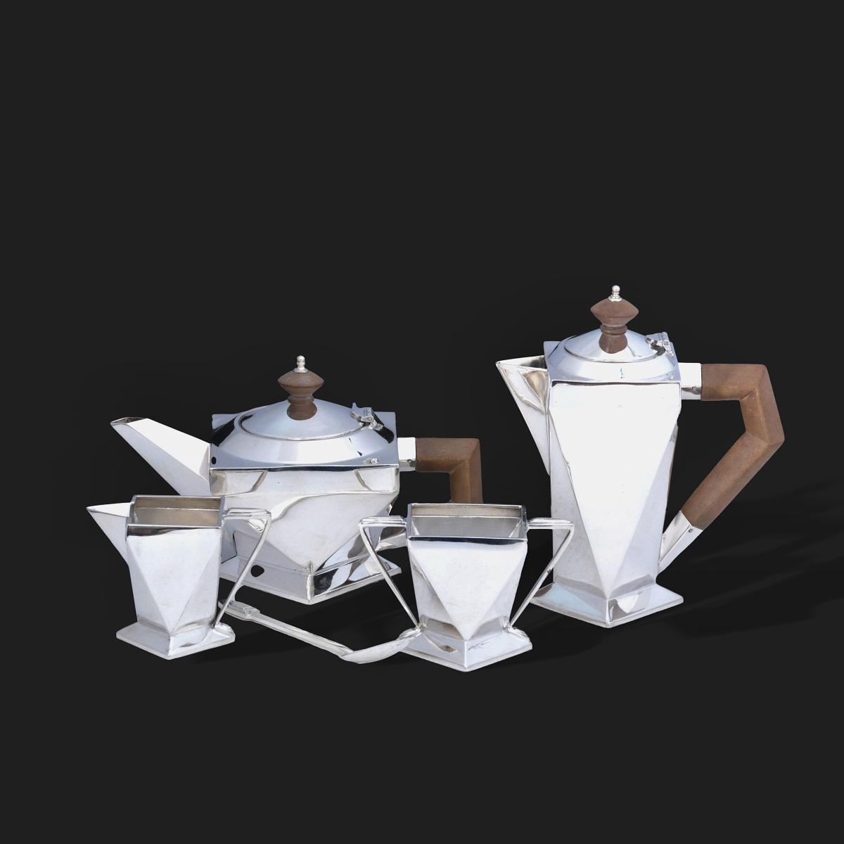 Art deco silver tea service