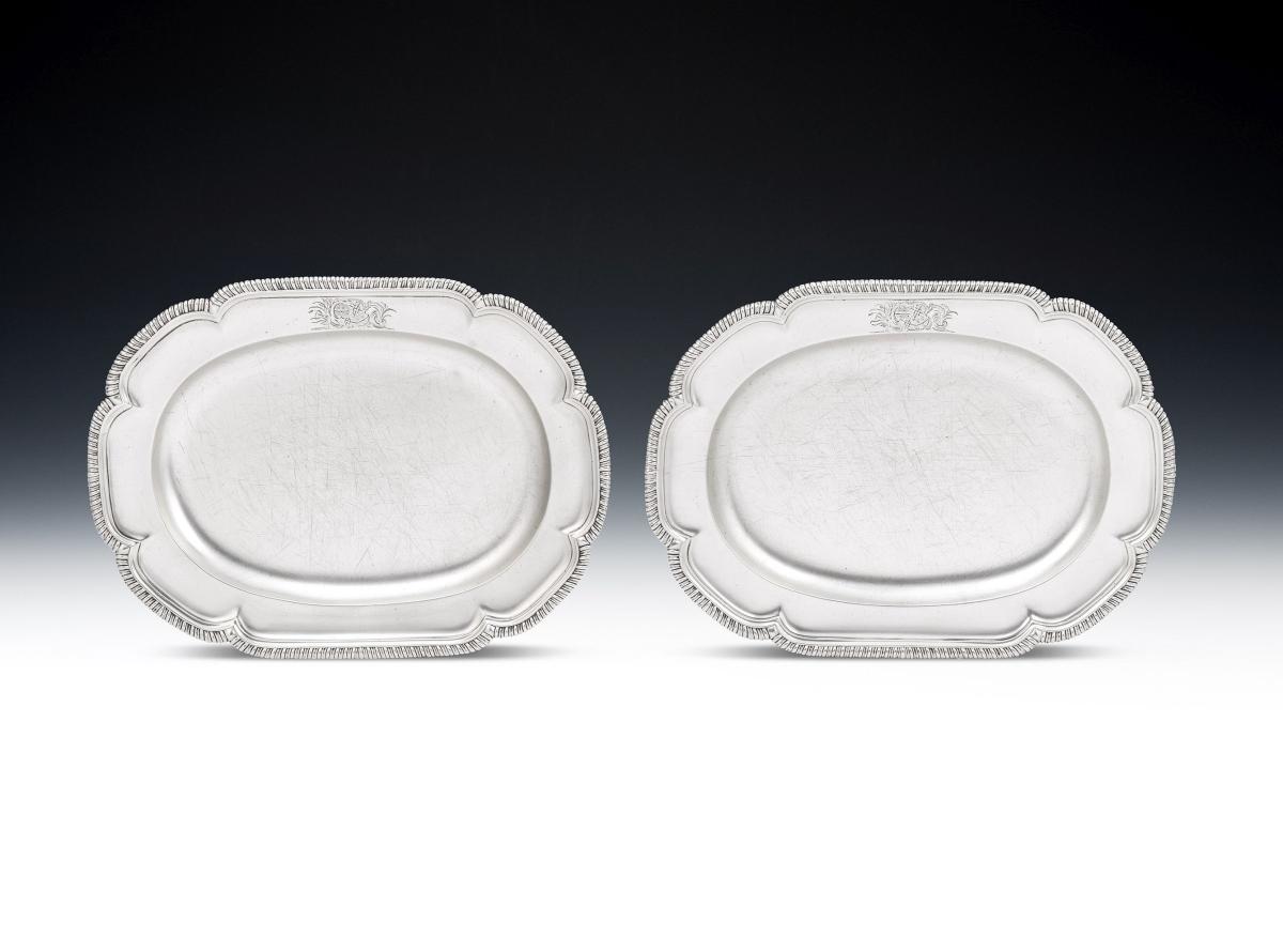 A very unusual pair of George III Serving Dishes made in London in 1792 by John Fountain