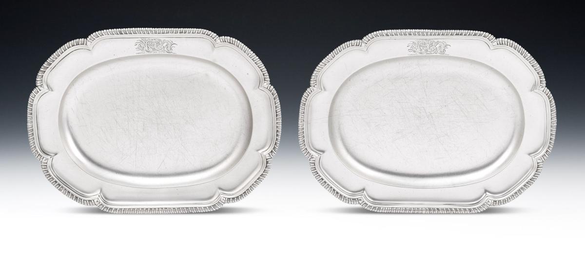 A very unusual pair of George III Serving Dishes made in London in 1792 by John Fountain
