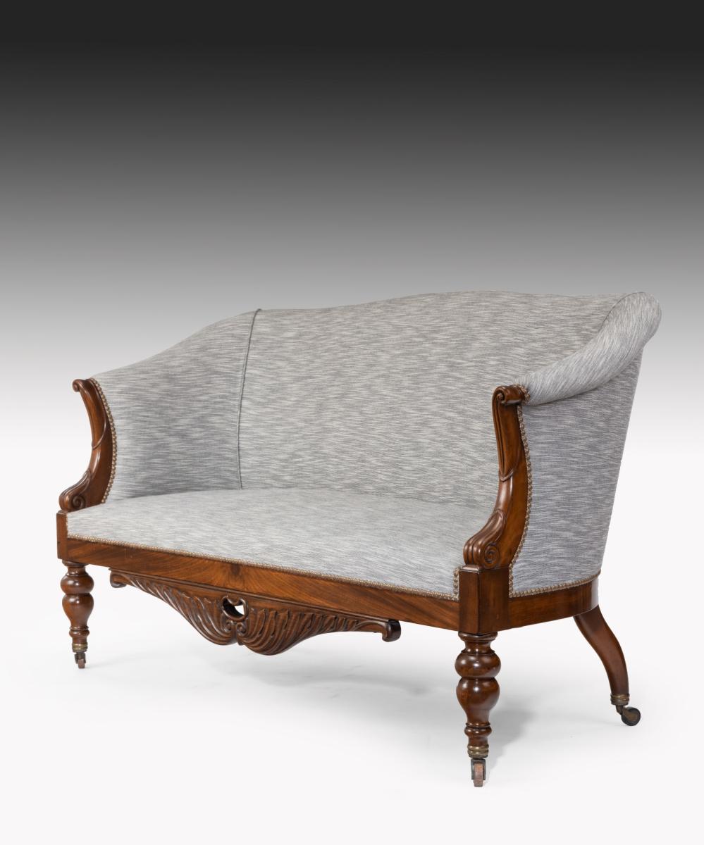 Charles X Sofas With Carved Mahogany Showwood Frames