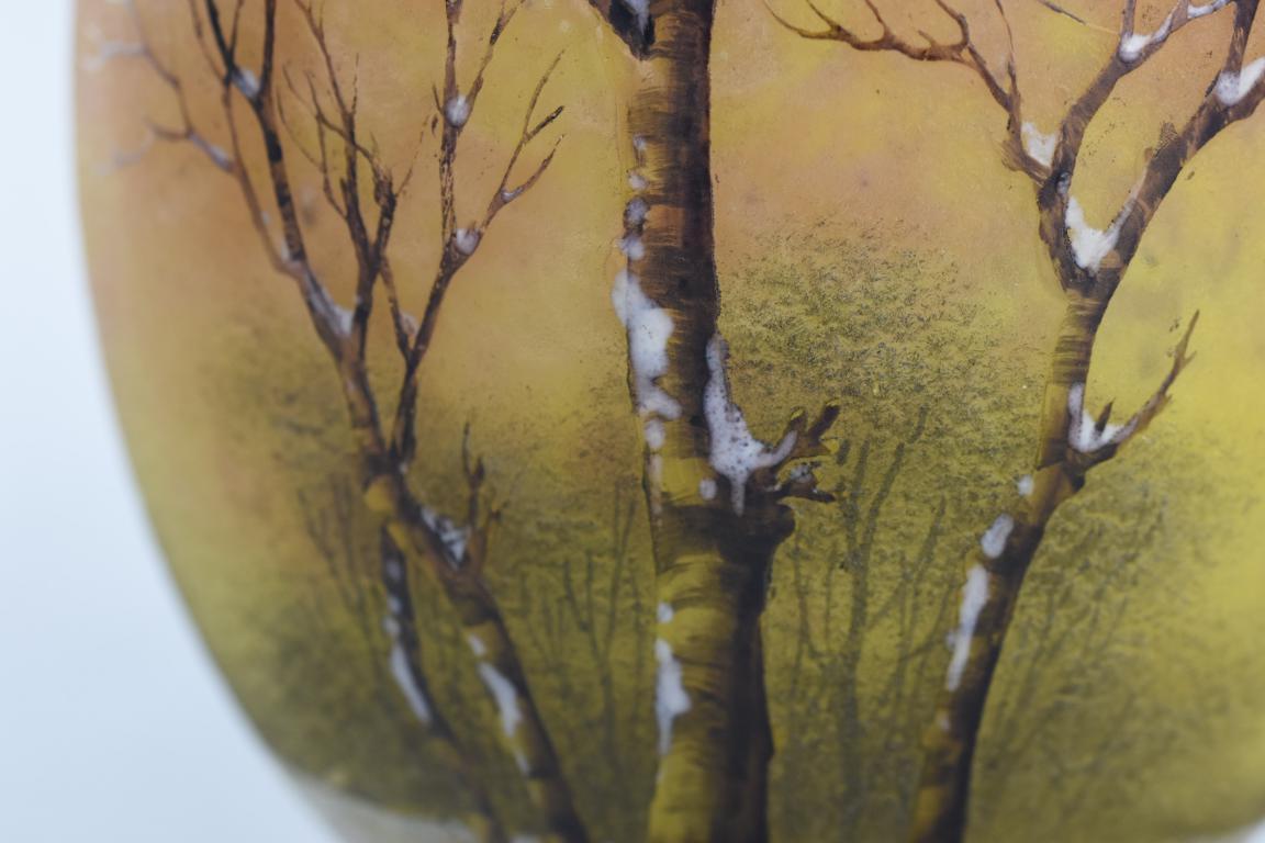 Daum Winter landscape jug