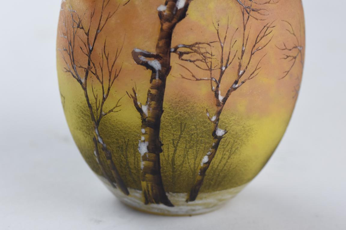 Daum Winter landscape jug