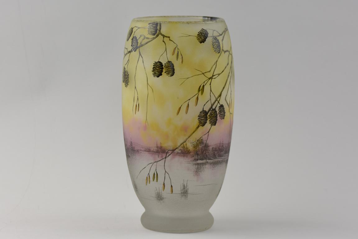 Daum landscape vase