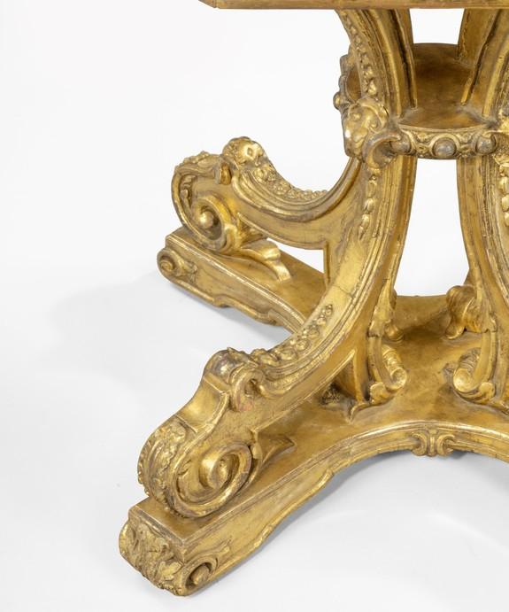 Nineteenth Century carved giltwood octagonal drum table