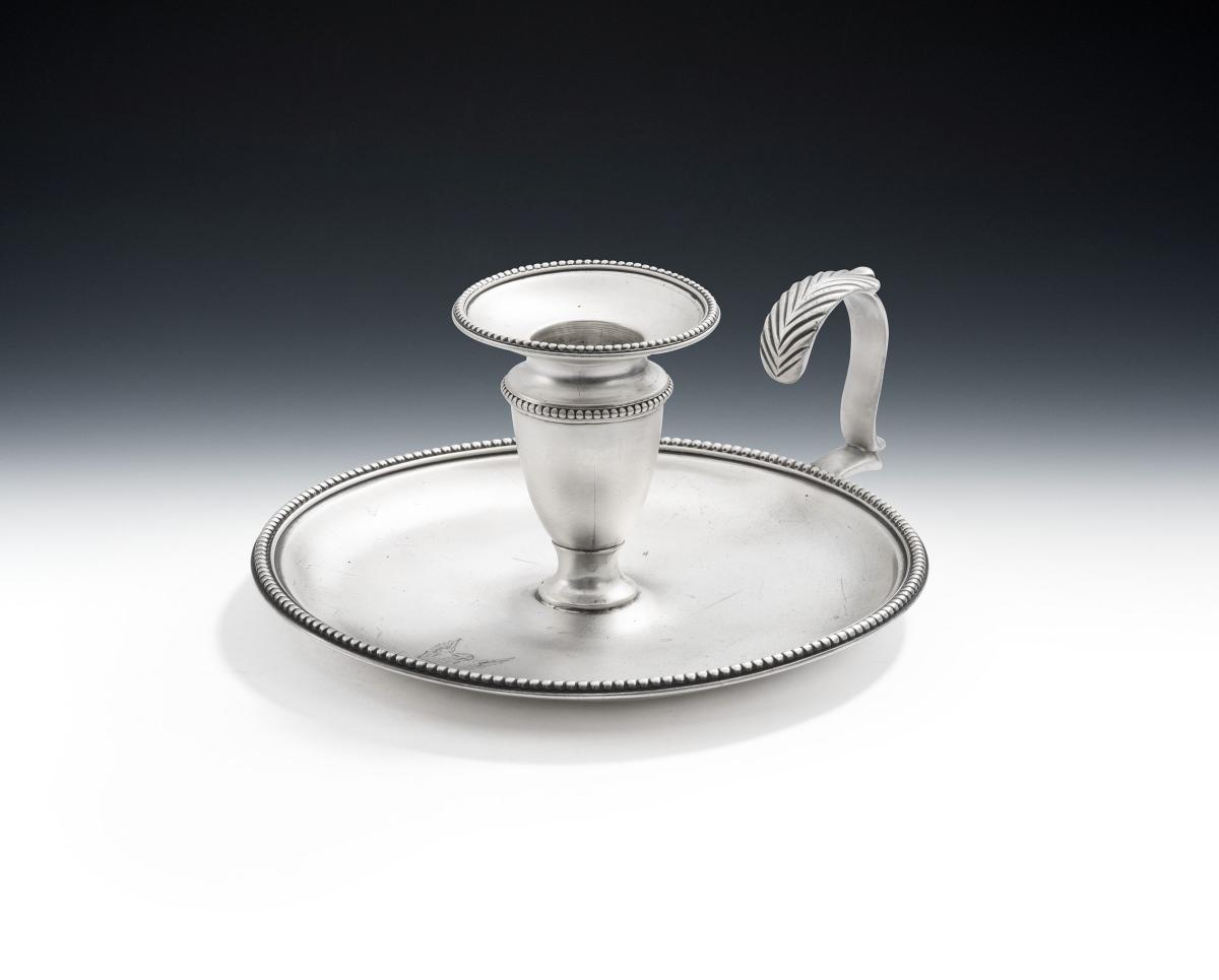 A very unusual George III Chamber Candlestick made in London in 1793 by William Abdy