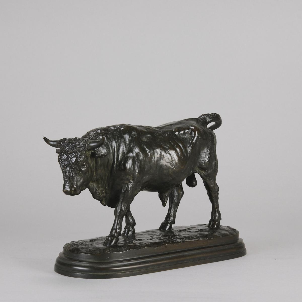 French Art Nouveau Animalier bronze entitled "Taureau Debout" by Rosa Bonheur - Circa 1870