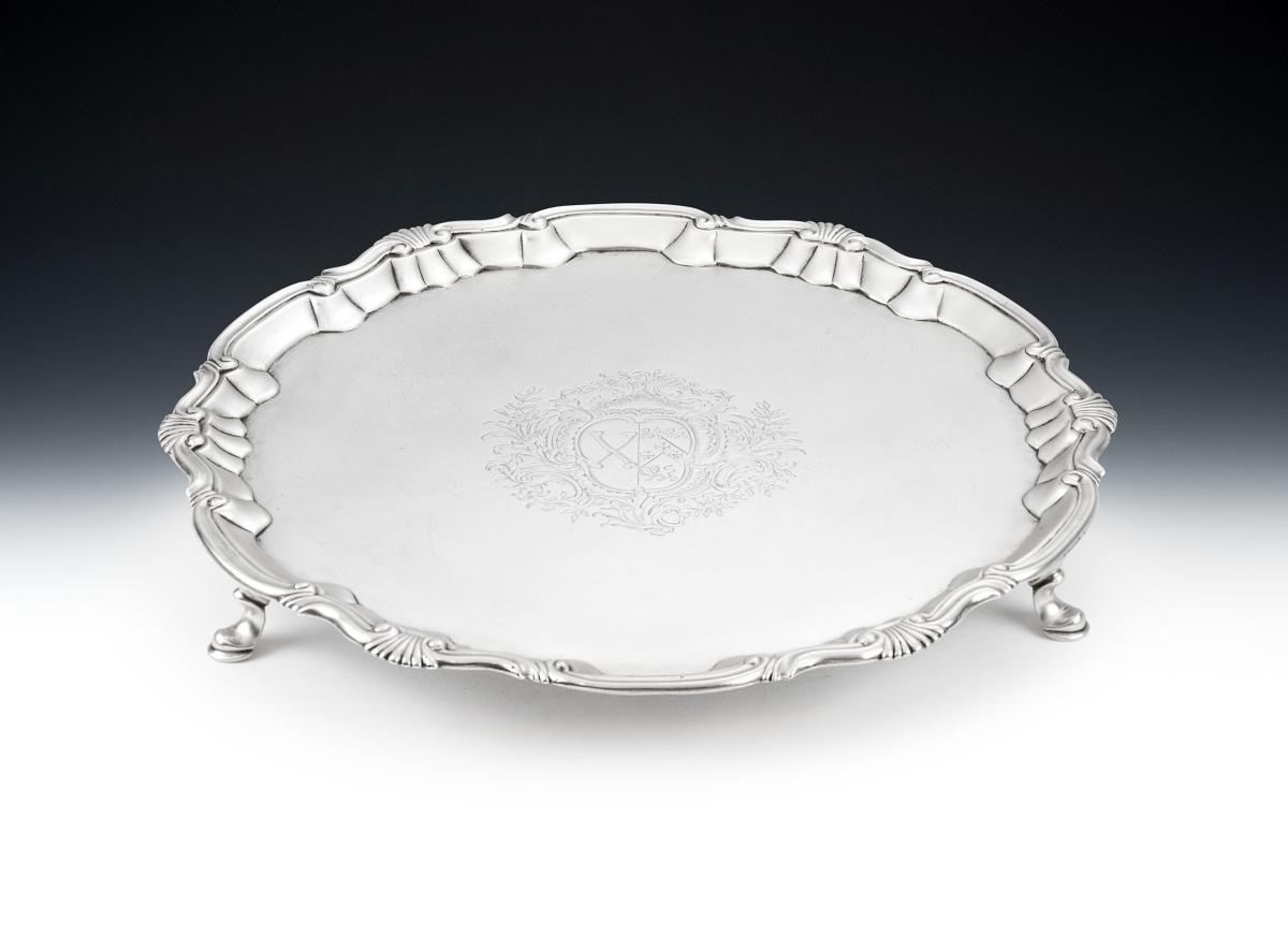 A very fine George II Salver made by William Peaston in London in 1752