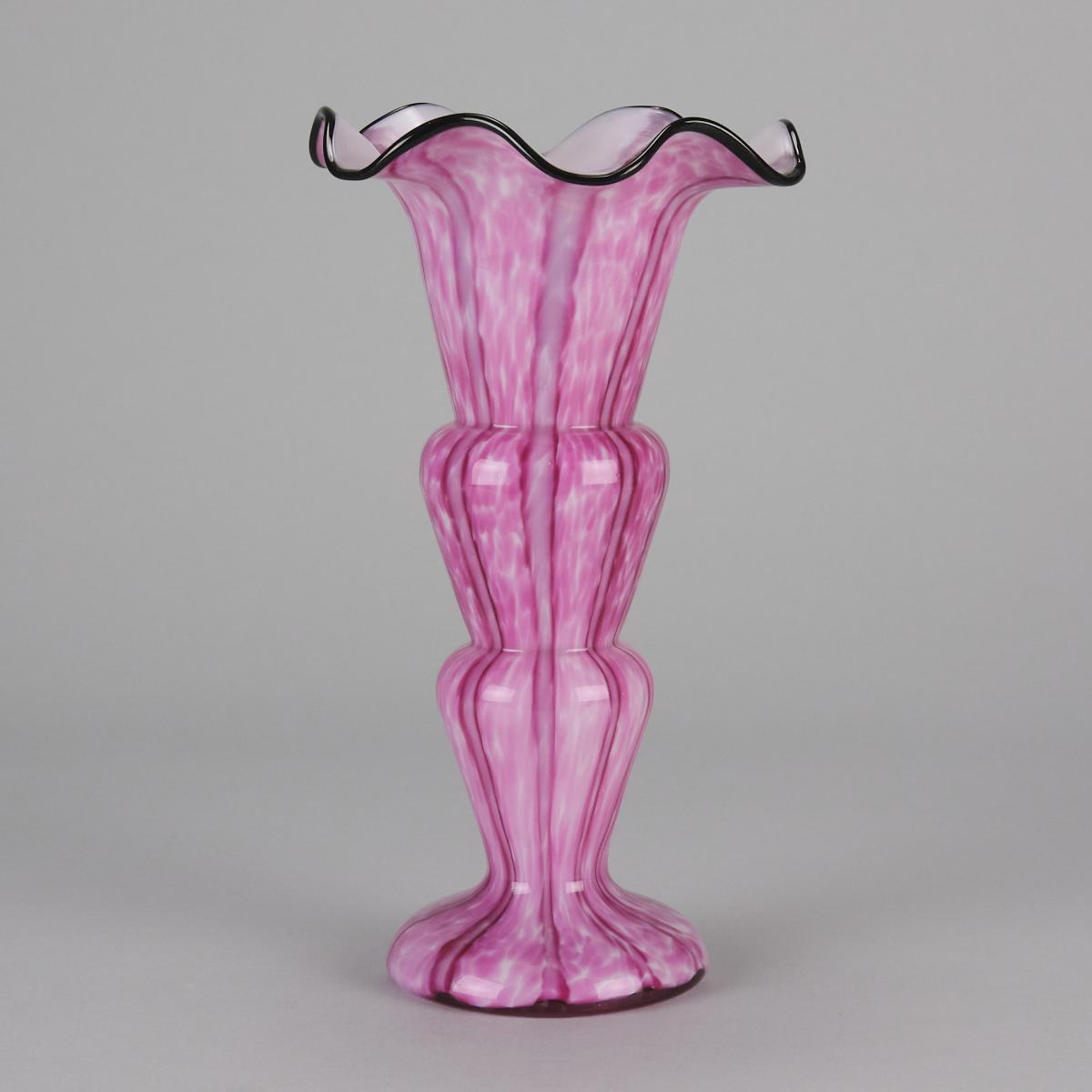 Coloured glass vase entitled "Trefoil Vase" by Franz Welz - Circa 1930
