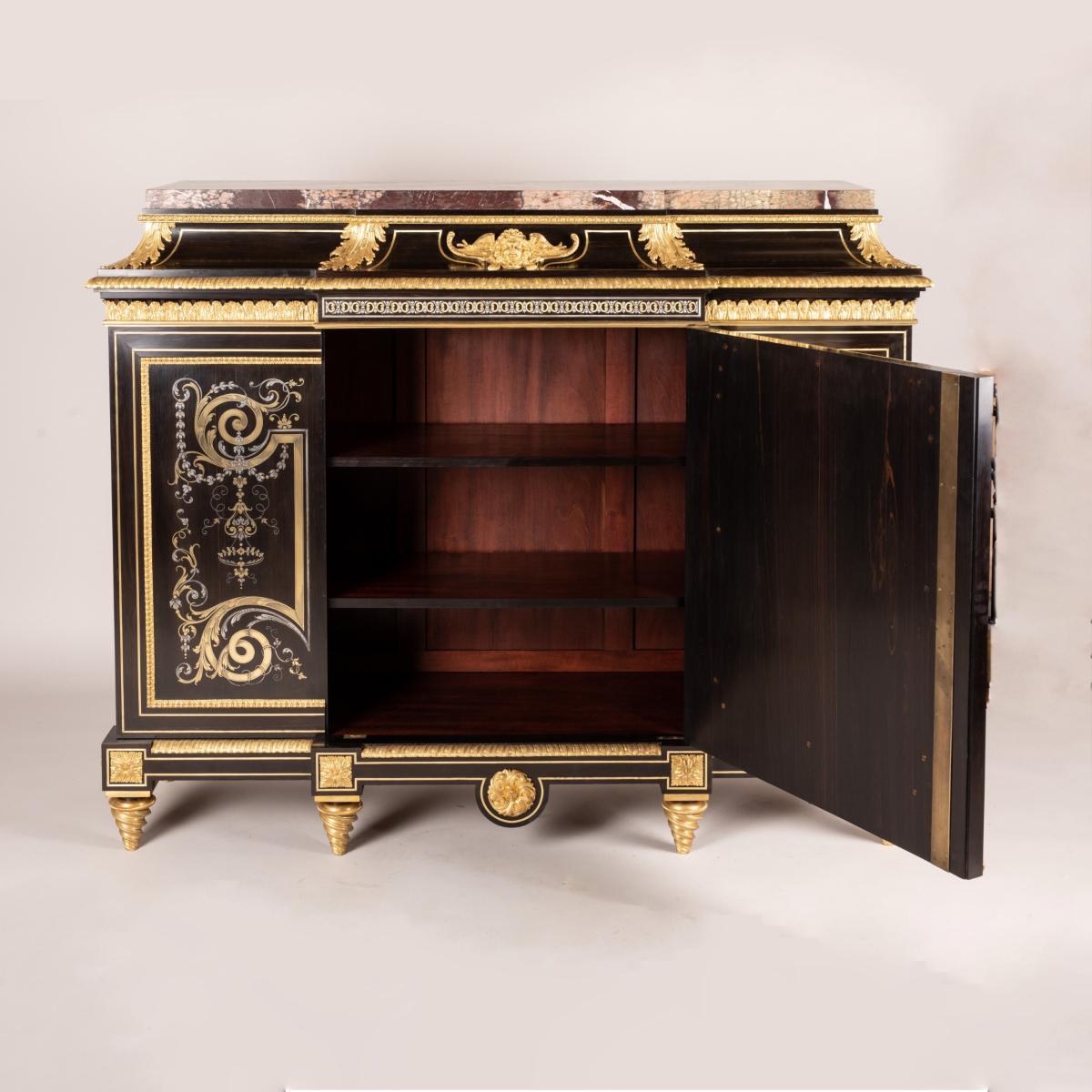 An Impressive Marquetry Inlaid Cabinet In the Louis XIV Manner