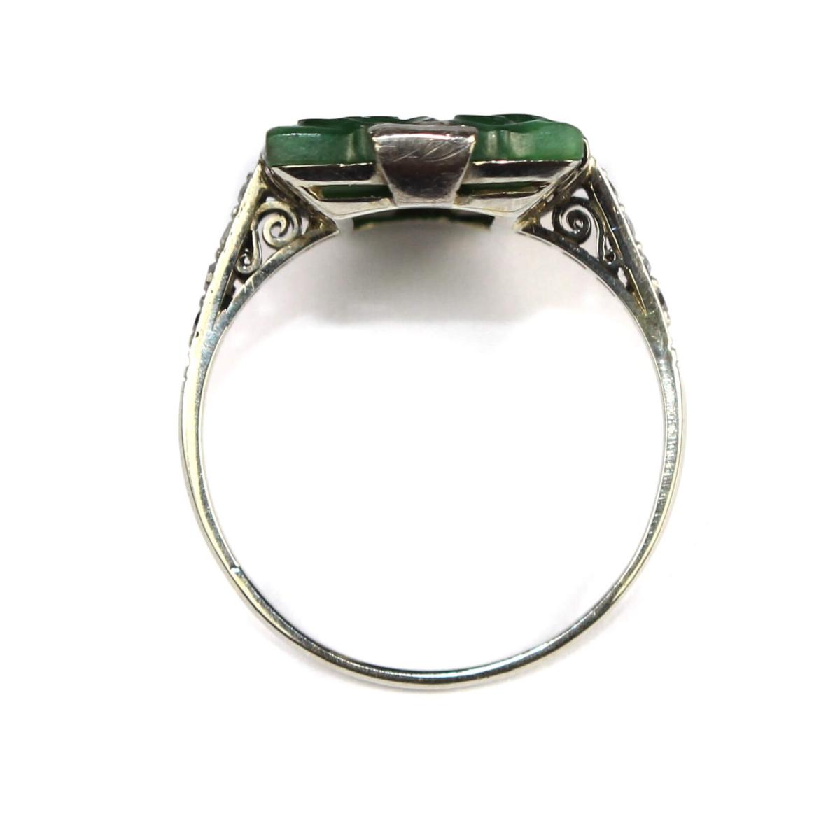 Art Deco Jade Ring circa 1930