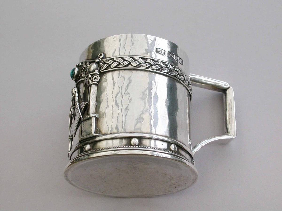 Arts and Crafts Masonic Silver Mug