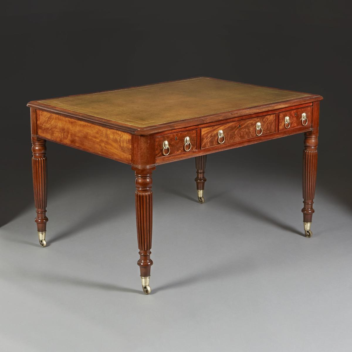 19th Century Writing Table Stamped Gillows